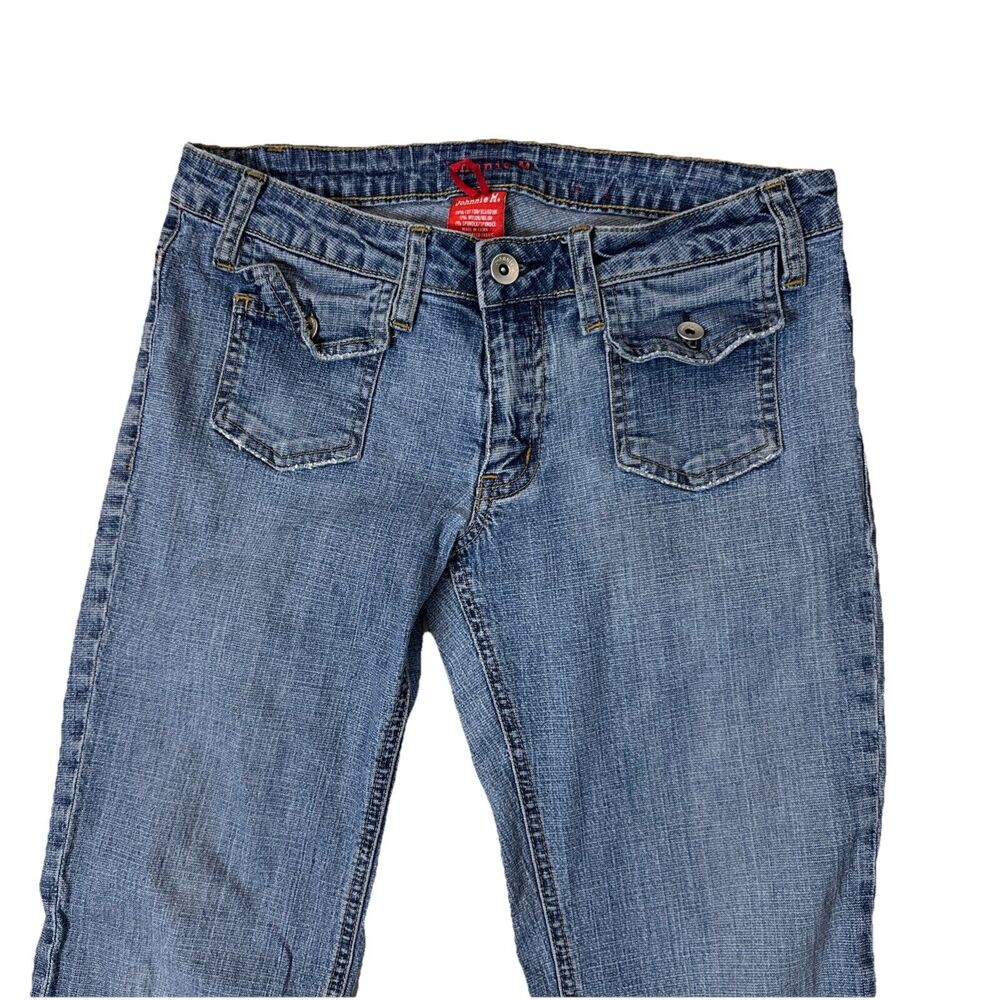 Vintage Y2K Johnnie M. Bootcut Flare Women's Jr Sz 7 Low Rise Blue Denim Jeans - Picture 3 of 6